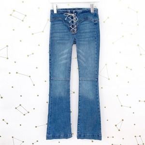 Revice • Light Wash Lace Up Encore Flare Jeans